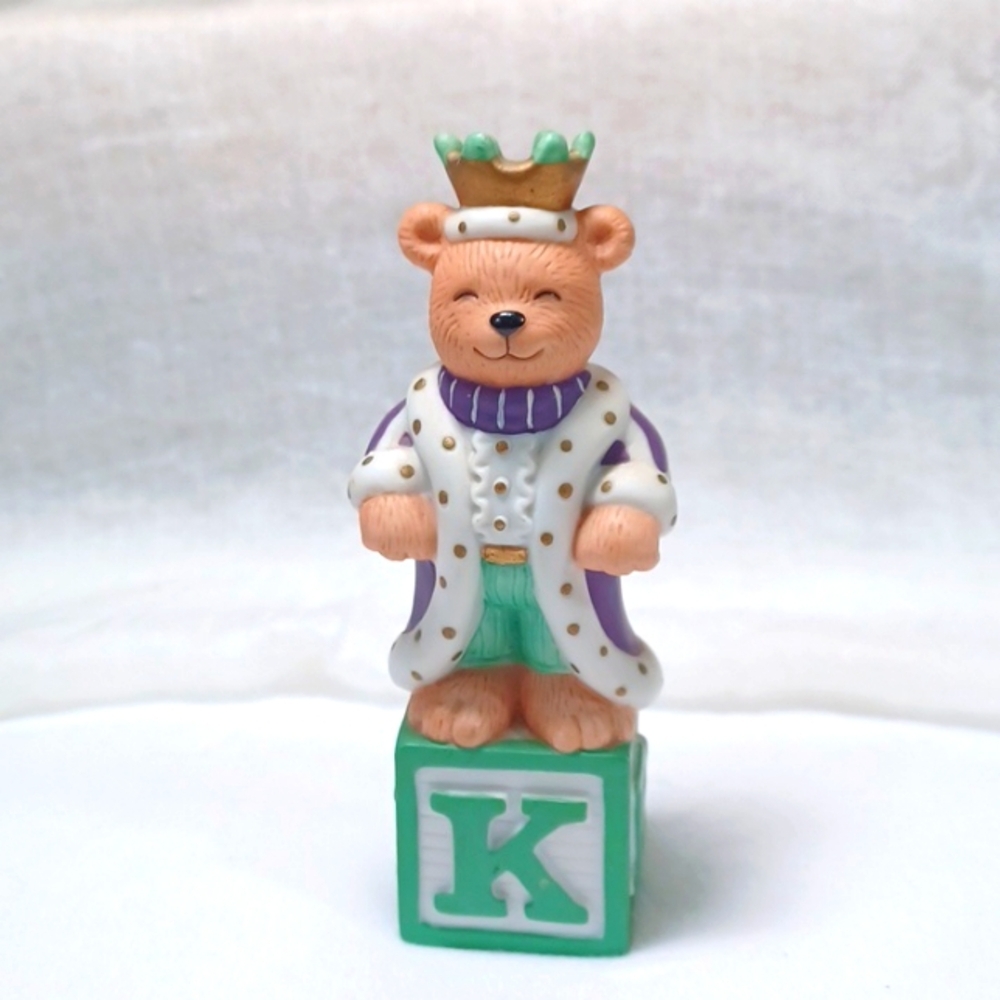 Bronson 1994  Letter K Alpha Block Bear Figurine